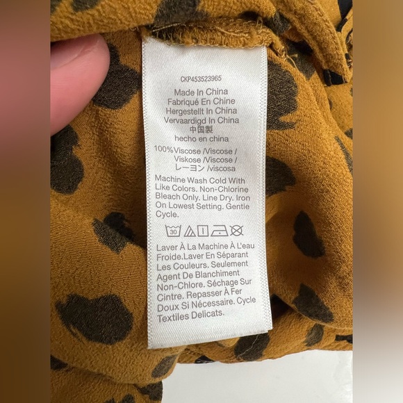 Madewell Orange and Black Polka Dot Tie Top - Picture 6 of 6